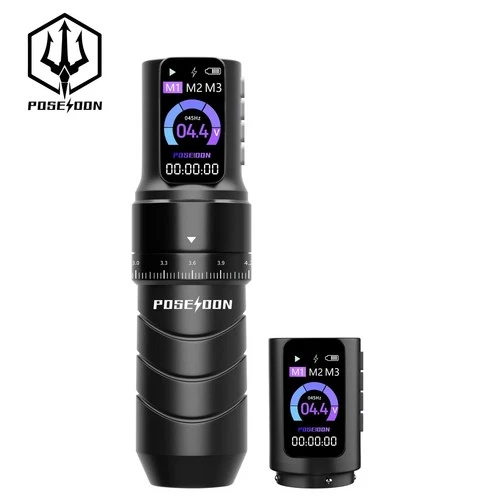 POSEIDON HM144 Tattoo Machine 2 Tattoo Power Supply Tattoo Pen Wireless Tattoo - product listing photo