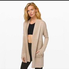 Lululemon Sit In Lotus Wrap Cream Merino Wool Cardigan Loungewear Athleisure
