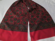 Roger Laurent Paris 54 in Long Scarf, Vintage Red Paisley Print NWOTags