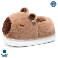 Capybara Slippers Plush Faux Fur Non-Slip Sole Warm Fuzzy Animal House Shoes