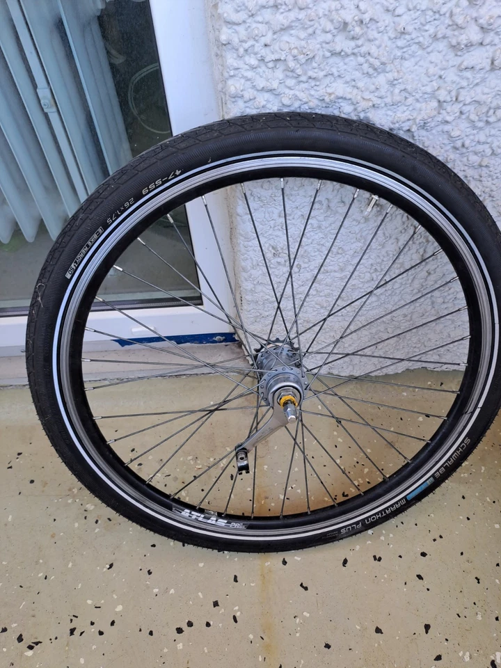 Hinterrad Atlas 26 Zoll 26x1.75 47-559 Schwalbe Marathon Plus