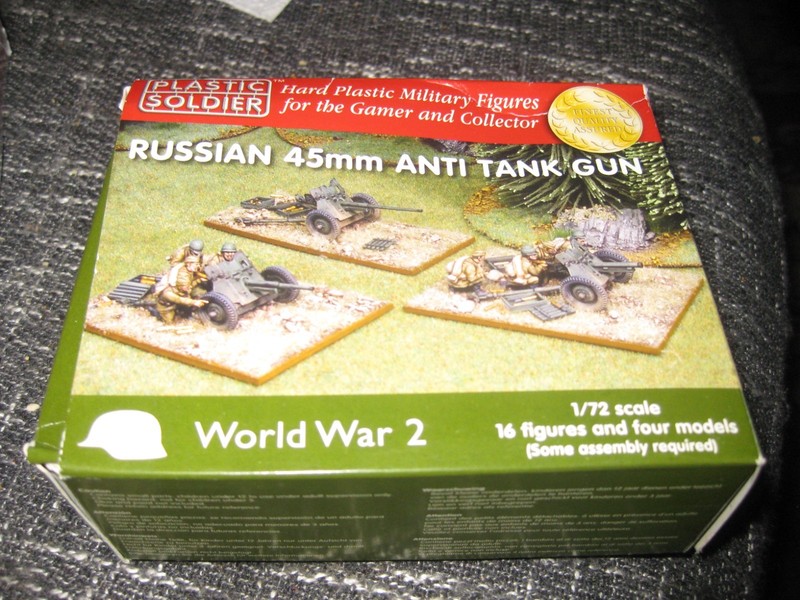 Russian 45mm Anti Tank Gun set by Plastic Soldier in 1/72 scale - Built