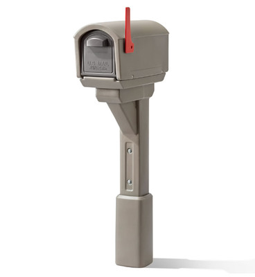 Step2 MailMaster Express Mocha Plastic Double Door Mailbox with Back Access