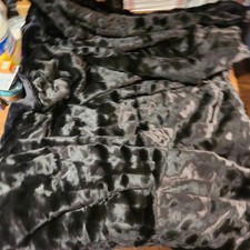 NEW Aviva Stanoff Black Faux Fur Large Super Soft Blanket 64" x 60"