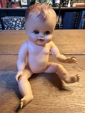 VTG Sun Rubber Co SUNBABE  Doll Ruth Newton 12" Tub Toy Babee Bee 1950s