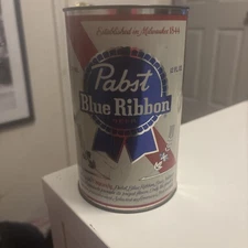 Vintage Oversized 12oz Pabst Blue PBR Metal Can Coin Bank EUC Free Shipping