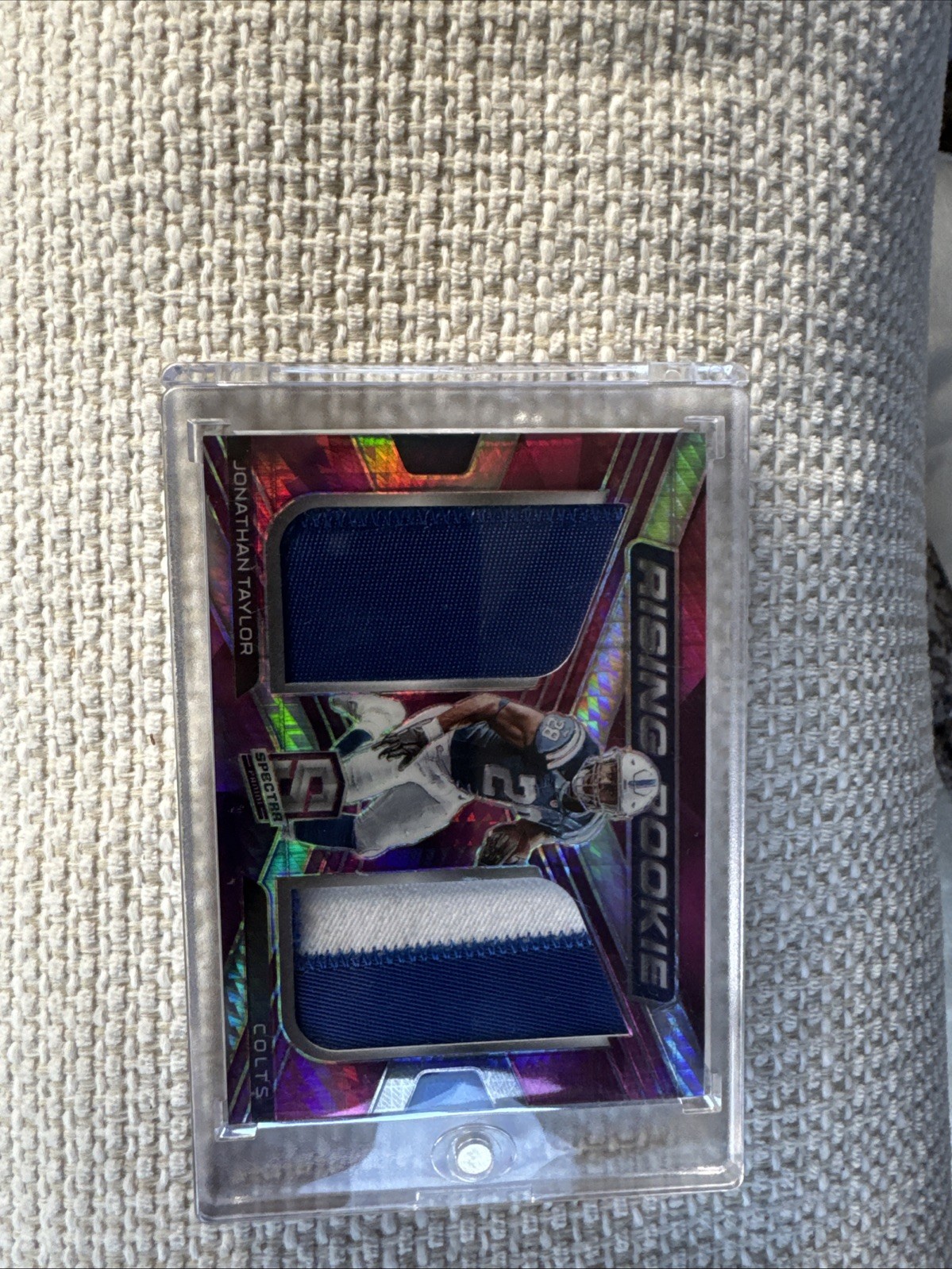 Jonathan Taylor Panini Spectra Rising Rookie Materials #RRMJT Neon Pink