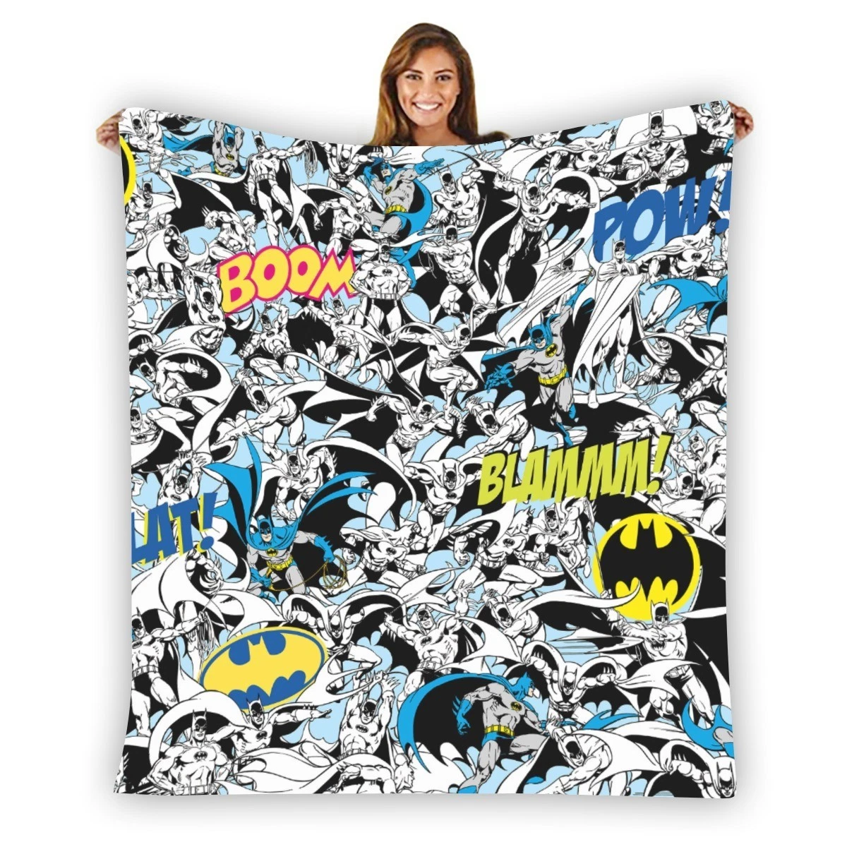 Batman DC Comics Superhero Soft Warm Single-Side Printing Flannel Fleece Blanket