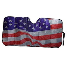 003892R01 USA American Flag Front Windshield Accordion Sunshade
