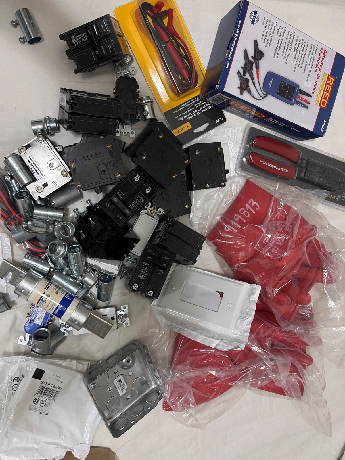 Electrical Supplies Lot - Outlets, Switches, Connectors, Cover Plates, Wire  NOS