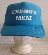 Cionko's Meat Employee Trucker Cap Hat Blue Mens Adjustable Mesh