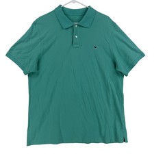 Vineyard Vines Polo Shirt Mens Large Green Cotton Pique Whale Logo Casual Knit