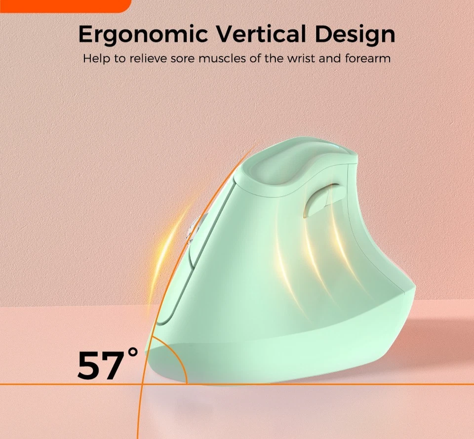 Vertical Ergonomic Mouse 2.4G+Bluetooth Wireless Silent Click 6-Button 4000 DPI - Image 3 of 4
