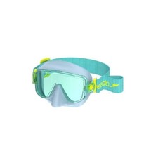 Speedo Junior Travel Dive Mask - Light Blue/Teal: For Ages 6-14, Silicone