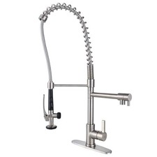 Commercial Kitchen Faucet Deck Mount with Pre-Rinse Sprayer, 28" Height Solid...