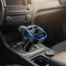 Bluetooth FM Transmitter Car Kit Dual USB Charging Hands-Free Calling MP3