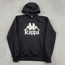 Kappa Hoodie Mens Small Black Logo Pullover L...