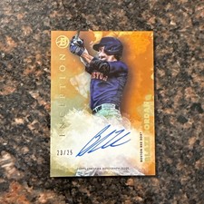 2021 BOWMAN INCEPTION BLAZE JORDAN ORANGE FOIL AUTO #d 24/25 REDSOX