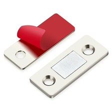 12 Pack Ultra Thin Cabinet Door Catch Stainless Steel Satin Nickel