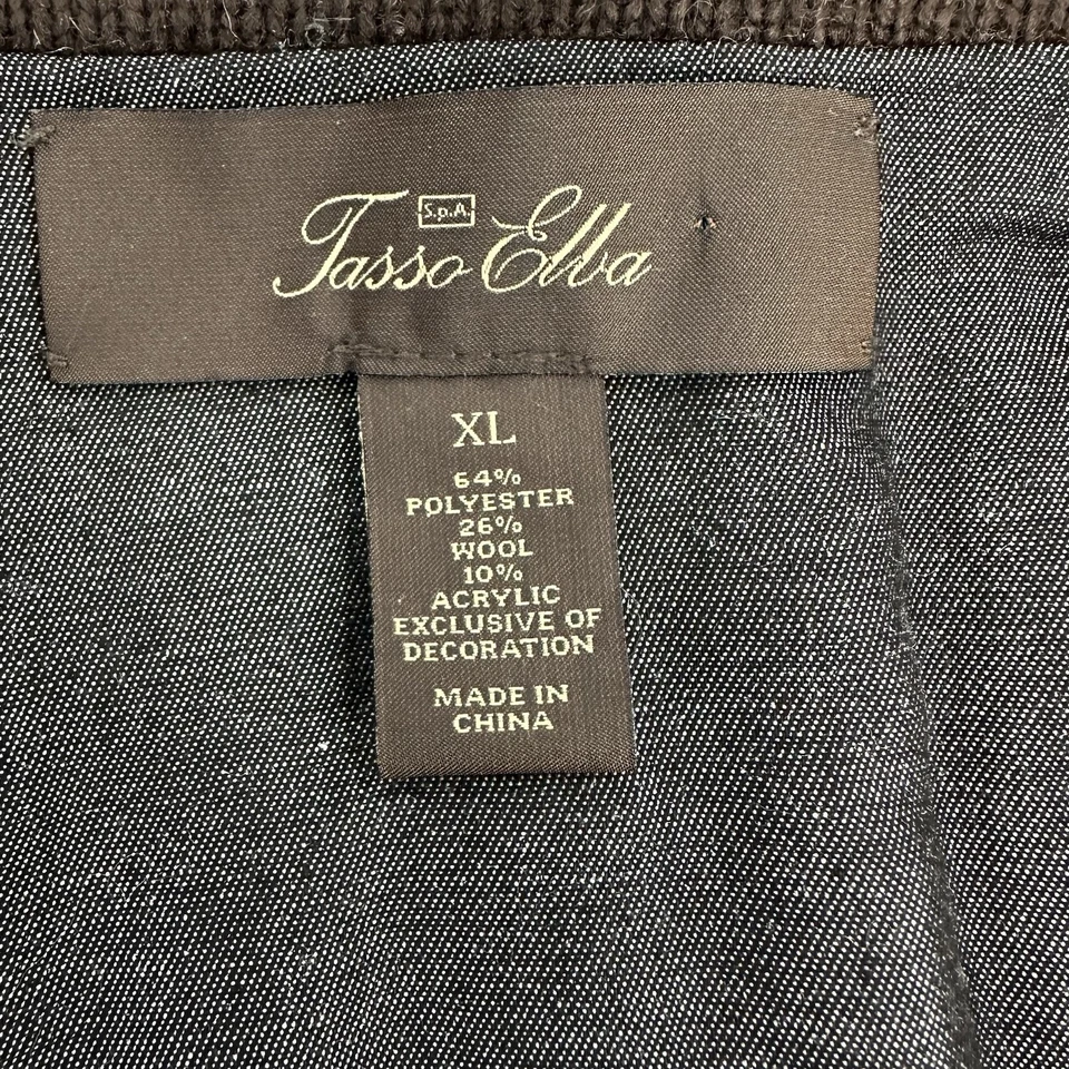 Tasso Elba Mens Gray Wool Blend Cosby Gramps Cardigan Buttons Shawl Neck Xl READ - Image 2 of 4