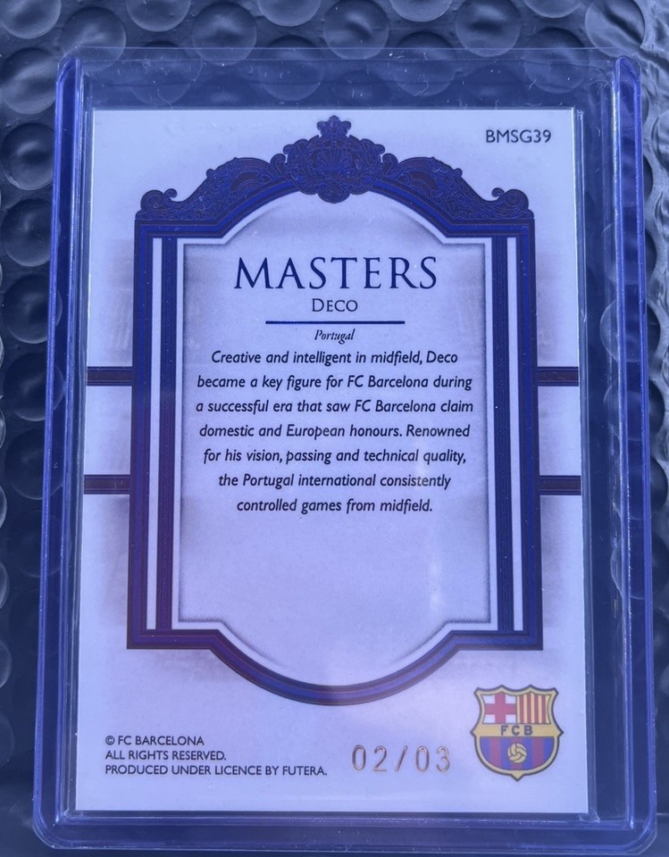 Prot Gold Deco – Futera Unique - FC Barcelona Masters Gold Frame 02/03 - 24k gold ...