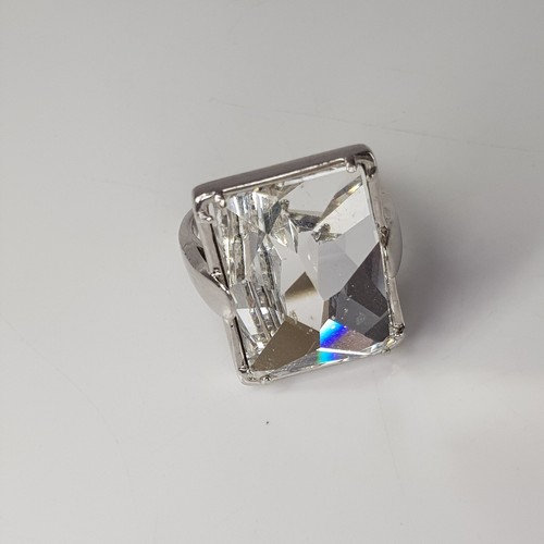Solid Sterling Silver 925 Chunky Mirror Facited Square Gemstone Ring Size 6.5 - Picture 9 of 22