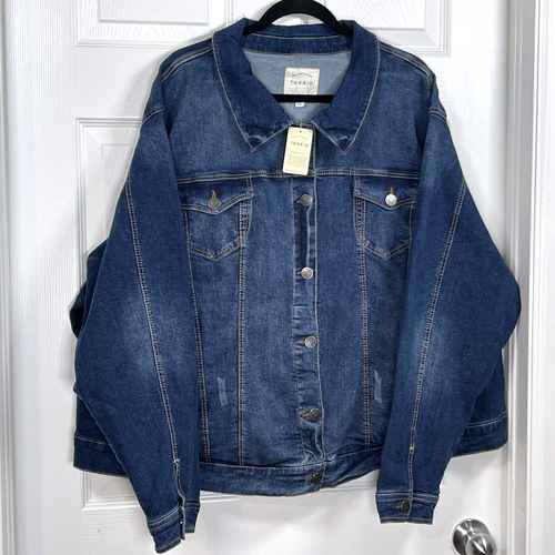 Torrid Denim Jacket Size 6 NWT - Afbeelding 1 van 10