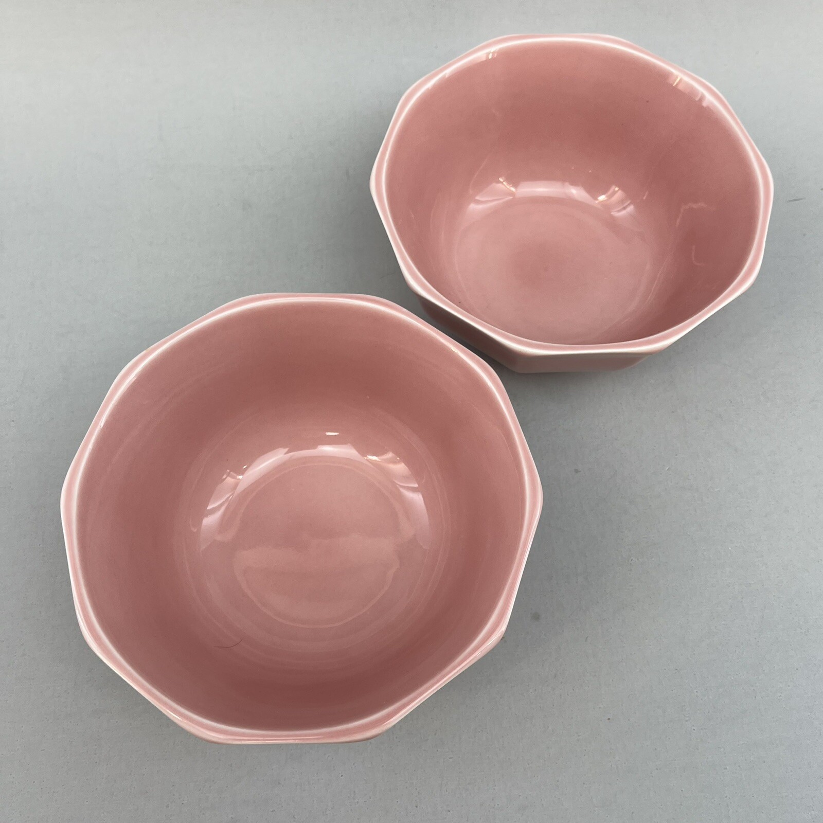 IKEA Dinera Pair of Pink 6” Soup Or Cereal Bowls 12011 Mint Stoneware