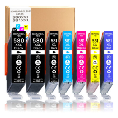 7er Druckerpatronen Multipack PGI580 CLI581 XXL für Canon TS8250
