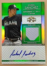2012 TOPPS TRIPLE THREADS ANIBAL SANCHEZ UNITY AUTO RELIC GREEN /50 SP TIGERS