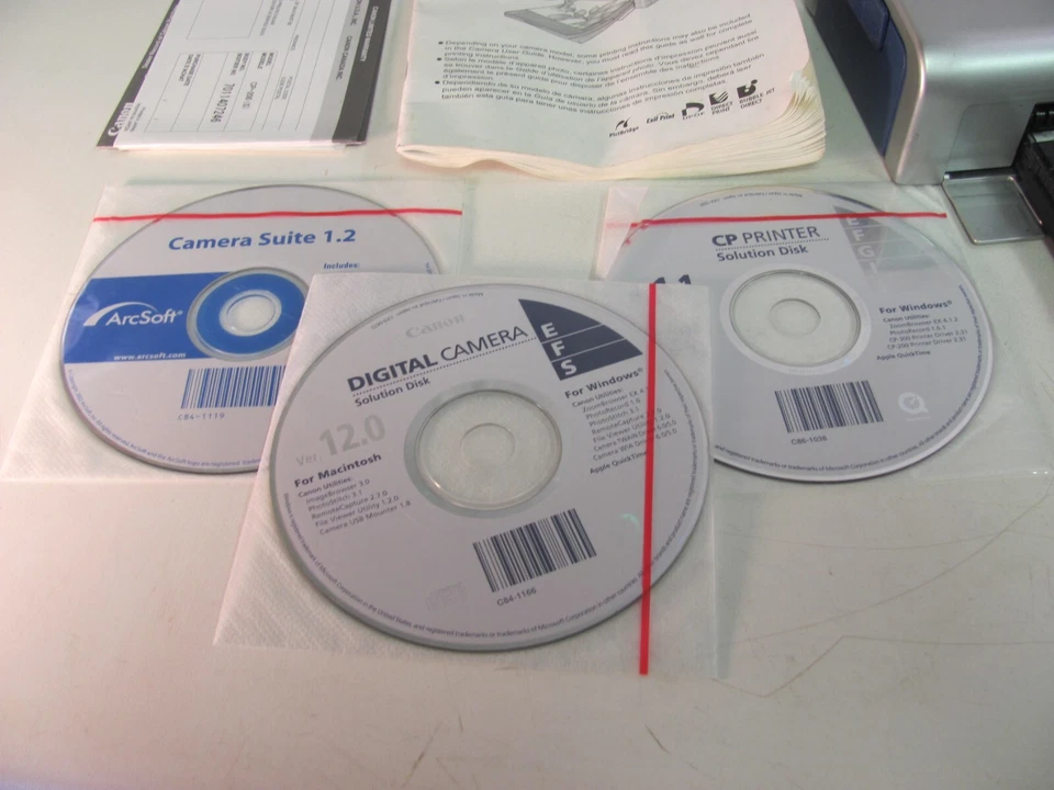 Canon CD1005 Card Photo Printer CA-CP100 2.H1 + Software Manual Power Cord - Image 2 of 4