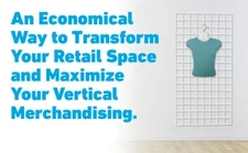 Wire Grid Panel 2' x 4' with 4 Wall Mounts White Retail Display Craft Gridwall