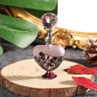 5ml Heart Shape Perfume Bottle Vintage Dragonfly Crystal