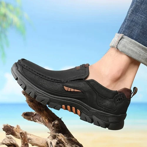 Herren Halbschuhe Freizeitschuhe Wasserdicht Outdoor Slipper Sneaker Wasserdicht Schwarz - Bild 9 von 18