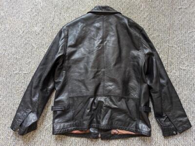 vintage 1990s black BANANA REPUBLIC leather jacket XL cowhide