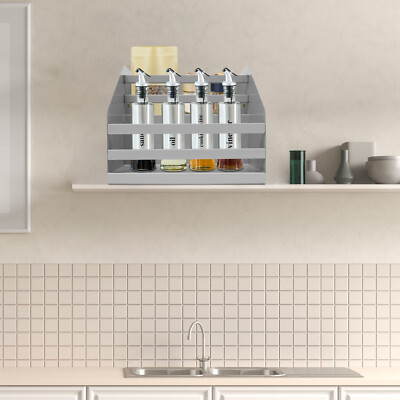 2-Tier Pull Down Cabinet Organizer for Spices & Dishes - Space-Saving Rack