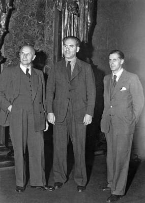 From left to right Jakob Kaiser Franz Neumann & Karl Hubert Sch- 1948 Old Photo
