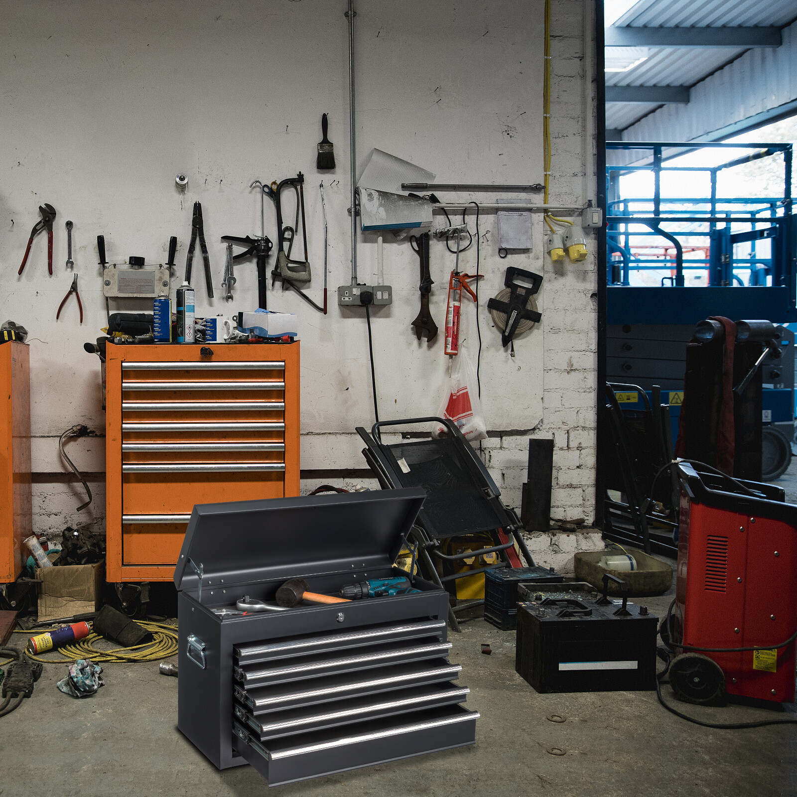 5-Drawer Tool Chest Metal Tool Storage Cabinet Tools Storage Cabinet Organizer