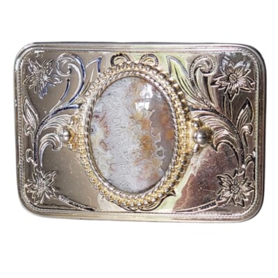 Lace agate western belt buckle belt buckles Belt Buckle with Crazy Lace Agate Cab  main image 3
