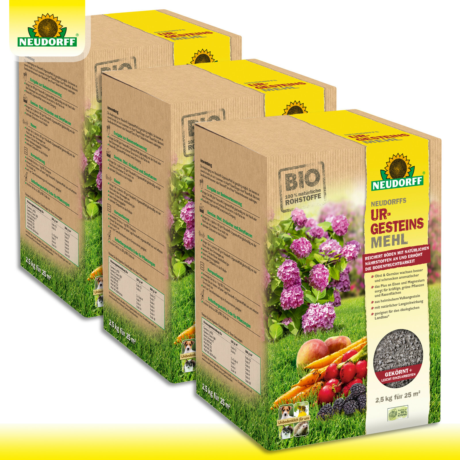 Neudorff 3x 2,5 KG Neudorffs Harina de Roca