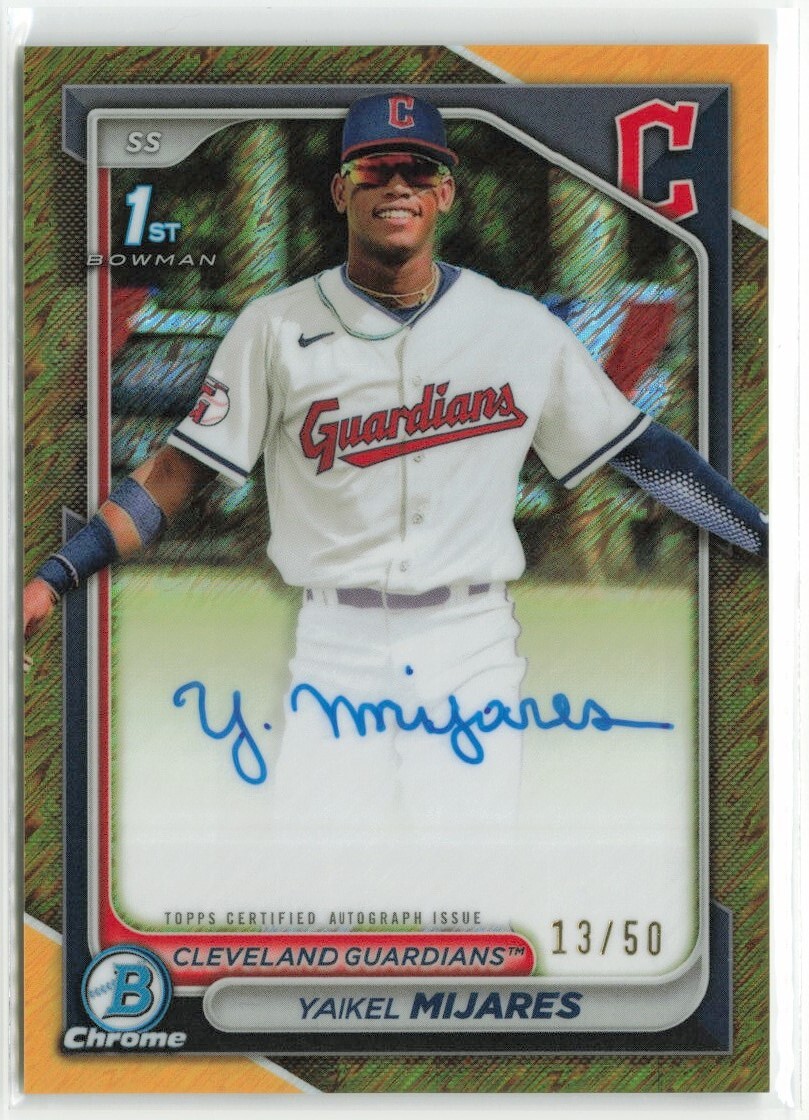 2024 Bowman Chrome Yaikel Mijares #CPA-YMI Gold Shimmer Auto /50 Guardians