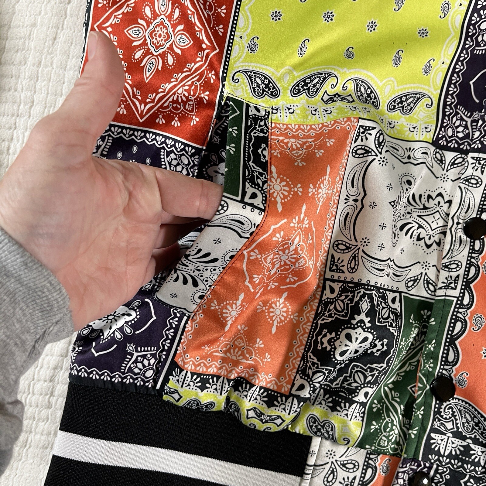 Forever 21 Jacket Mens Medium Patchwork Bandana H… - image 7