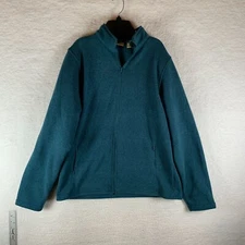 Telluride Fleece Jacket Full Zip Mens Large Teal Performance  8596
