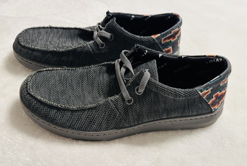 Ariat Men Hilo Stretch Lace Heather Charcoal & Aztec 10040437 Size 13 D Black