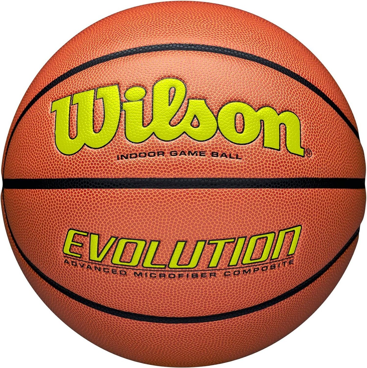 Wilson Evolution Game Basketball Official Size 29.5 Yellow Brown