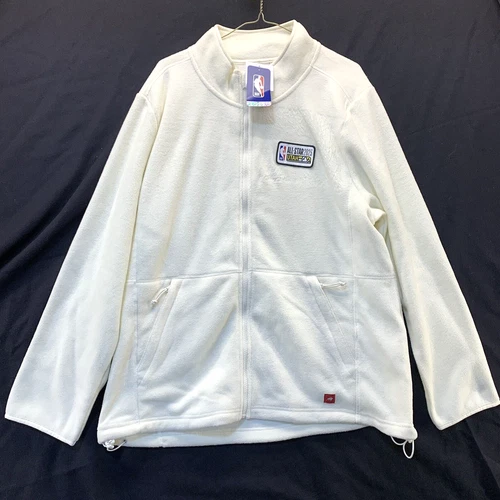 NBA All-Star Game Jacket Mens XXL 2023 Full Zip Basketball White Fleece Coat NWT - product listing photo