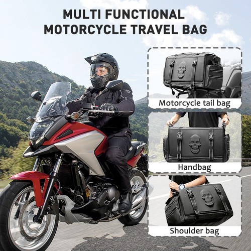 Bolsa de asiento trasero para motocicleta alforja bolso de hombro retro para motocicleta - Imagen 8 de 17