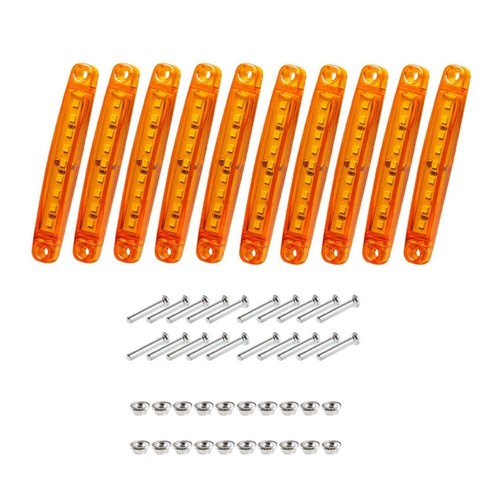 20PCS 9 LED Sealed Side Marker Clearance Light For Truck Trailer Lorry Amber Red - Picture 5 of 36