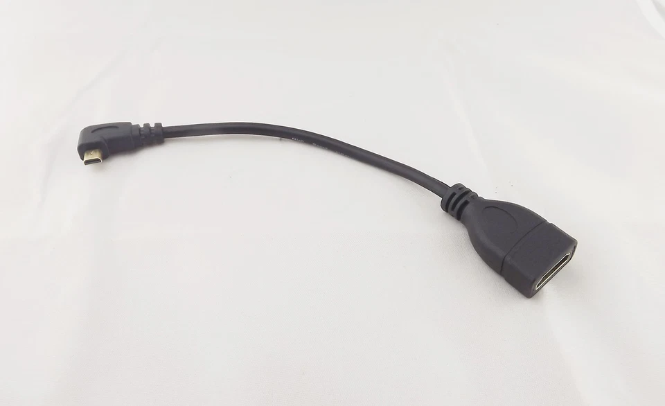 10pcs Right Angle Micro HDMI Male To HDMI Female Adapter Convertor 1080P Cable - Image 2 of 4