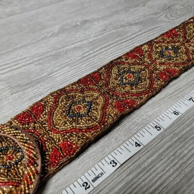 Mary McFadden vintage 60s beaded belt size small. Glamorous classy elegant boho Mary McFadden vintage 60s beaded belt size small. Glamorous  main image 3